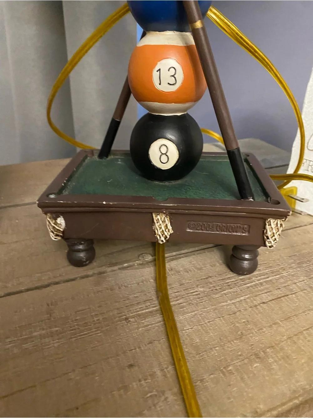 2004 Orion’s Billards Pool Themed Accent Table Lamp Works Great Pool Table